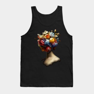 Flower Head Woman Old Painting Tank Top
